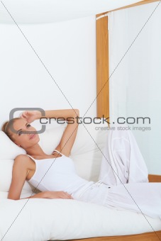 Woman enjoying tropical luxury
