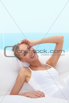 Lively laughing beautiful woman