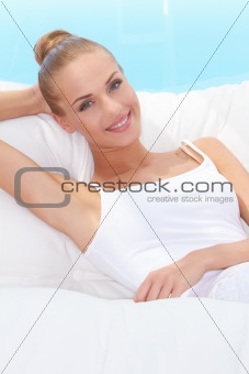 Lively laughing beautiful woman