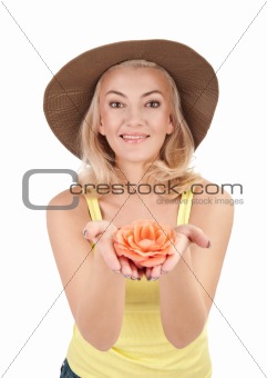 beautiful woman with flower