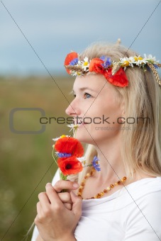 wild flowers and girl