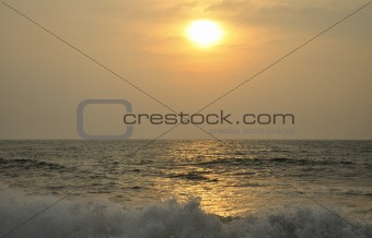 Sunset at the ocean in Sri Lanka