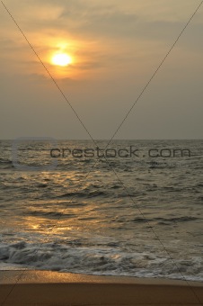 Sunset at the ocean in Sri Lanka