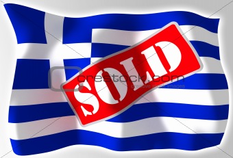 greece crisis concept flag