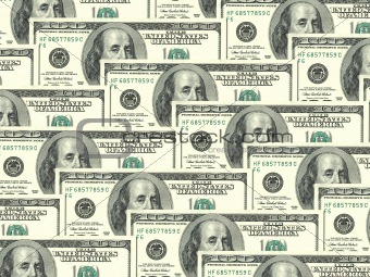 Background of money pile 100 USA dollars