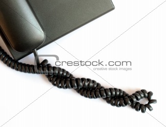 Black spiral telephone cable
