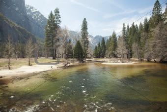Dramatic Yosemite Valley River on a Spring Day.