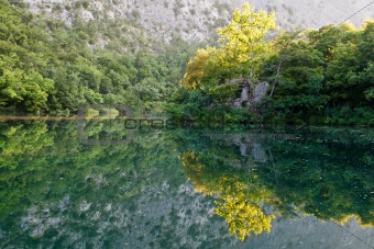 Beautiful Reflection on the River near Split, Croatia