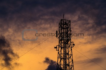 sillouette communications Tower and sky