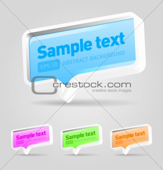 Set of Coloured vector speech bubbles with sample text