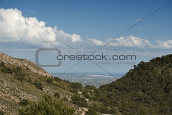 Views from high mountain in Elche (Alicante)