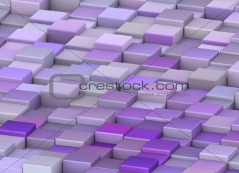 abstract backdrop 3d render cubes in different shades of purple