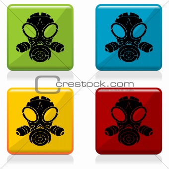 Gas mask sign buttons