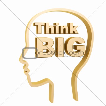 human head and think big symbol