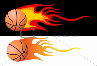 Vector Flaming Basketball 