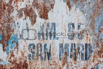Rusting painted wall