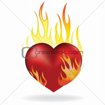 Heart in fire