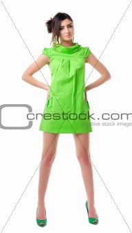 Young girl in green dress