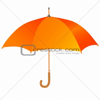 Orange umbrella icon