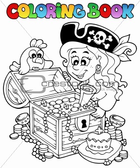 Coloring book with pirate theme 5