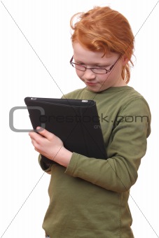 Girl with tablet pc