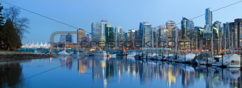Vancouver BC City Skyline at Dusk