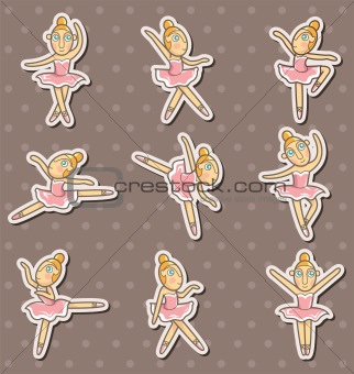 cartoon Ballet dancer stickers