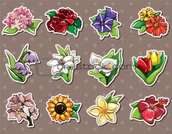 cartoon flower stickers