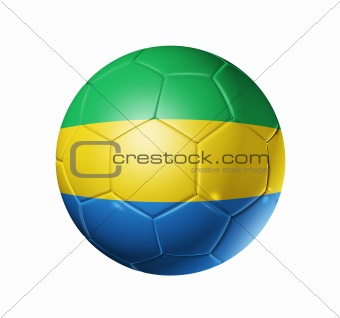 Soccer football ball with Gabon flag