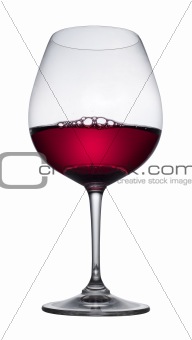 Red wine glass, isolated
