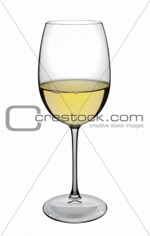 White wine glass, isolated