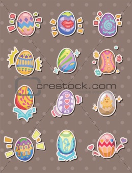 cartoon Easter egg stickers