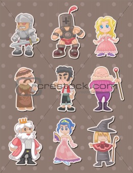 cartoon medieval people stickers