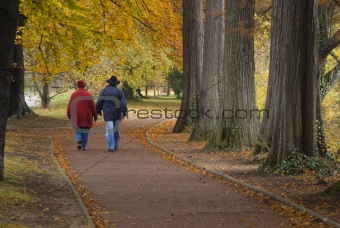 couple walking in nature