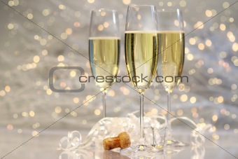Threes glasses of champagne