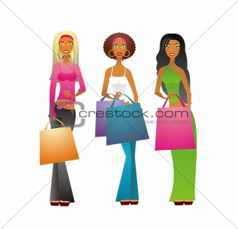 3 Shopping girls