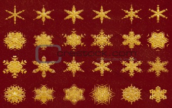 golden snowflakes