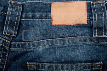 Blank leather jeans label 