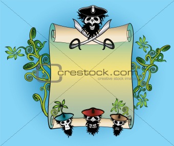 pirate roll document and ocean summer design