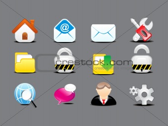 abstract detailed web icon set