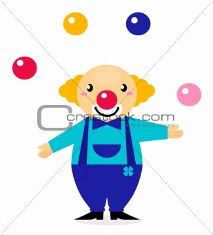 Cute cartoon jugglery Clown character