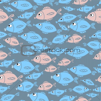 Funny sea seamless pattern