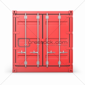 Single red container, front view