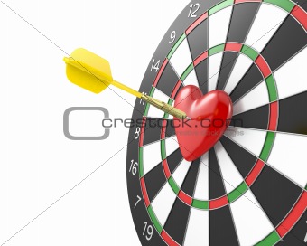 Dart hit the heart in the center of datrboad, version without bl