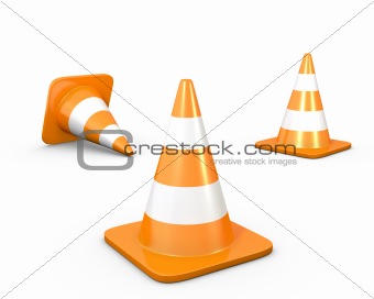 Three road cones