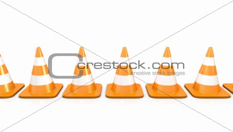 Line of traffic cones