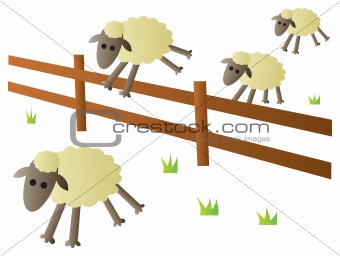 Sheep Jumping Fence