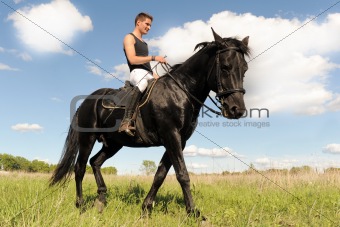 young man and horse