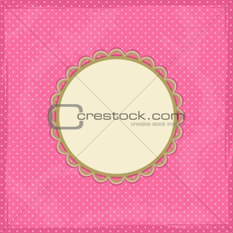 Pink Polka Dot Invitation Card with Place for Text. Vector