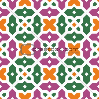 Seamless traditional floral vector islamic ornament - girih, tex